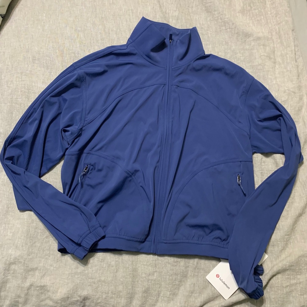 Lululemon Jacket Womens S Blue Sleek Full-Zip LW3IYYS Relaxed Fit UPF 40+